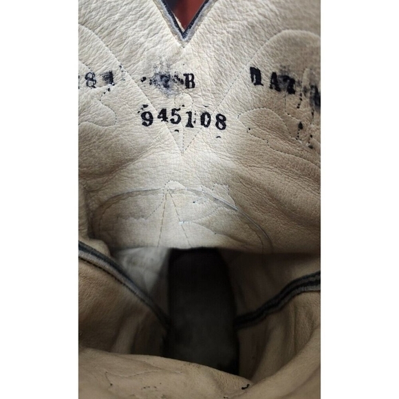 Larry Mahan Vintage Rare Rodeo Black White Red Cowgirl Cowboy Western Boots 7 B - Picture 14 of 16